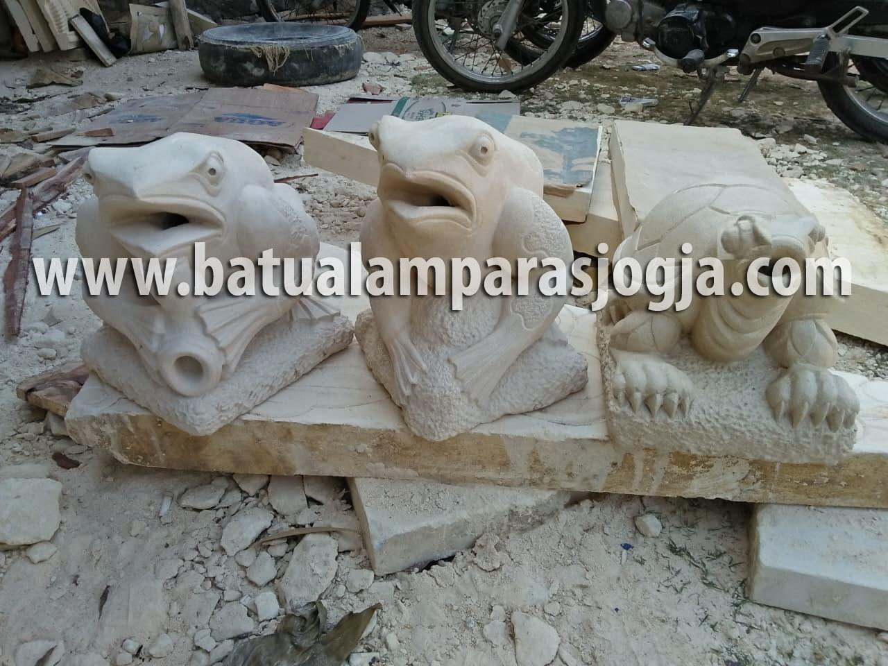 Patung Kodok dan Kura-kura batu alam paras jogja - Gambar 2